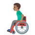 👨🏽‍🦽 man in manual wheelchair: medium skin tone display on Google